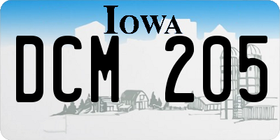 IA license plate DCM205