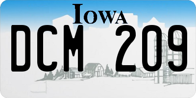 IA license plate DCM209