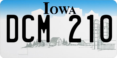 IA license plate DCM210