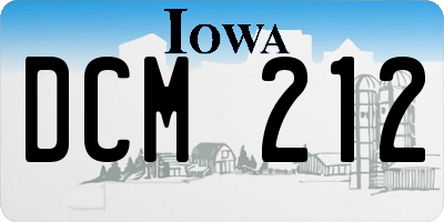 IA license plate DCM212
