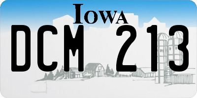 IA license plate DCM213