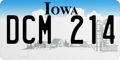 IA license plate DCM214