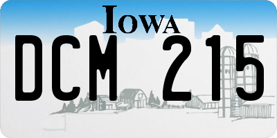 IA license plate DCM215
