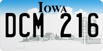 IA license plate DCM216