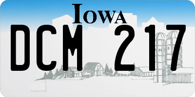 IA license plate DCM217