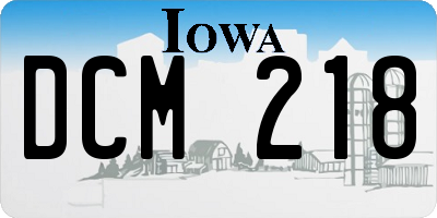 IA license plate DCM218