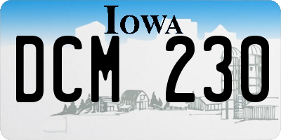 IA license plate DCM230