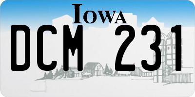 IA license plate DCM231
