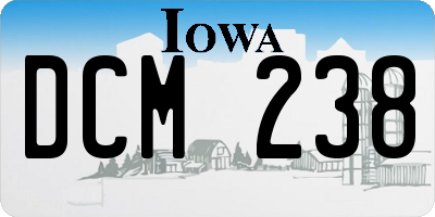IA license plate DCM238