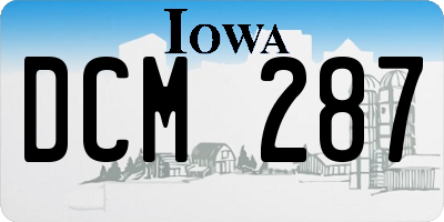 IA license plate DCM287