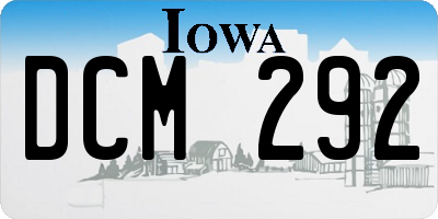 IA license plate DCM292