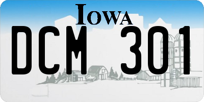 IA license plate DCM301