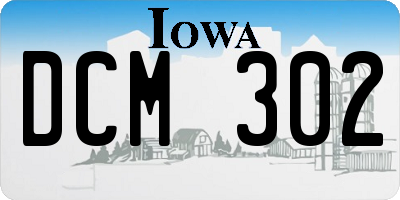 IA license plate DCM302