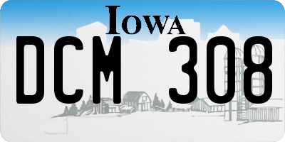 IA license plate DCM308