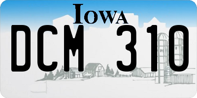 IA license plate DCM310