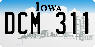 IA license plate DCM311