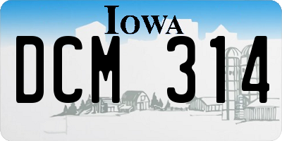 IA license plate DCM314