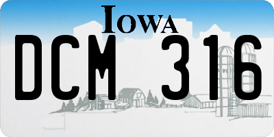 IA license plate DCM316