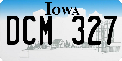 IA license plate DCM327