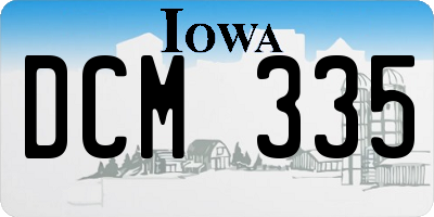 IA license plate DCM335