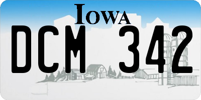 IA license plate DCM342