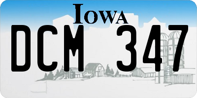 IA license plate DCM347