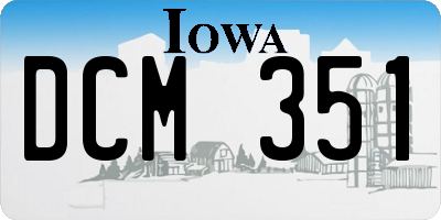 IA license plate DCM351