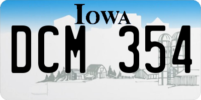 IA license plate DCM354