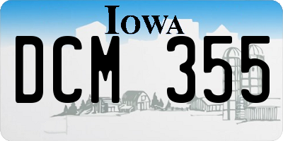 IA license plate DCM355