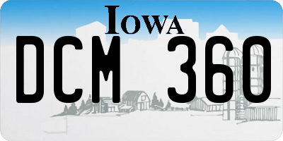 IA license plate DCM360