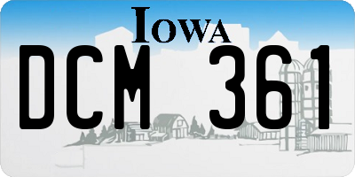 IA license plate DCM361
