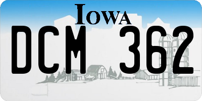 IA license plate DCM362