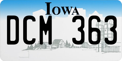 IA license plate DCM363