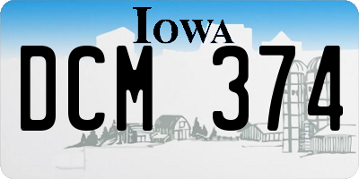 IA license plate DCM374