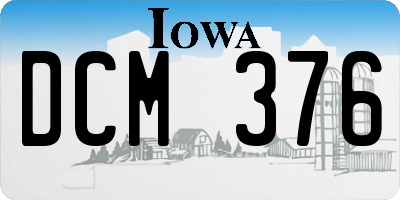 IA license plate DCM376