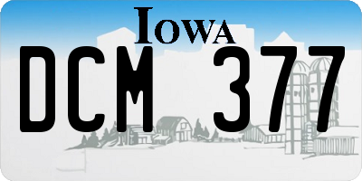 IA license plate DCM377