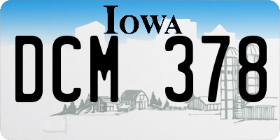 IA license plate DCM378