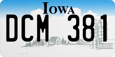 IA license plate DCM381