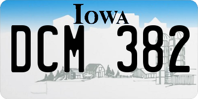 IA license plate DCM382
