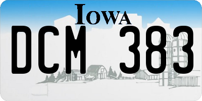 IA license plate DCM383