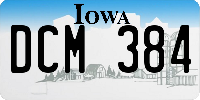 IA license plate DCM384