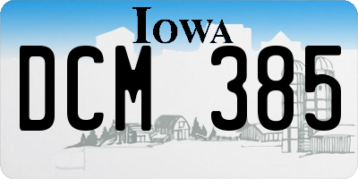 IA license plate DCM385