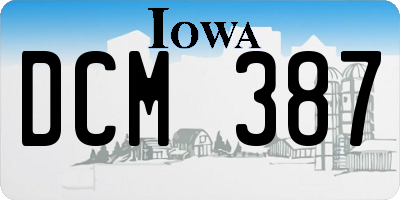 IA license plate DCM387