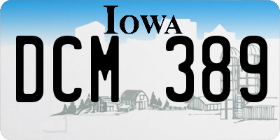 IA license plate DCM389