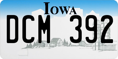 IA license plate DCM392