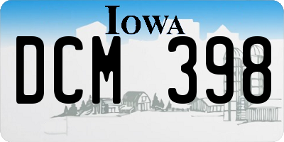 IA license plate DCM398