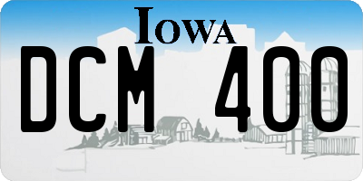IA license plate DCM400