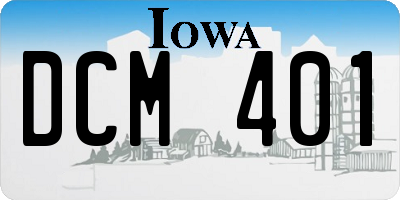 IA license plate DCM401