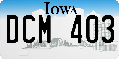 IA license plate DCM403