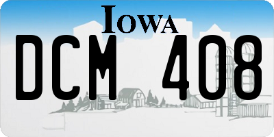 IA license plate DCM408